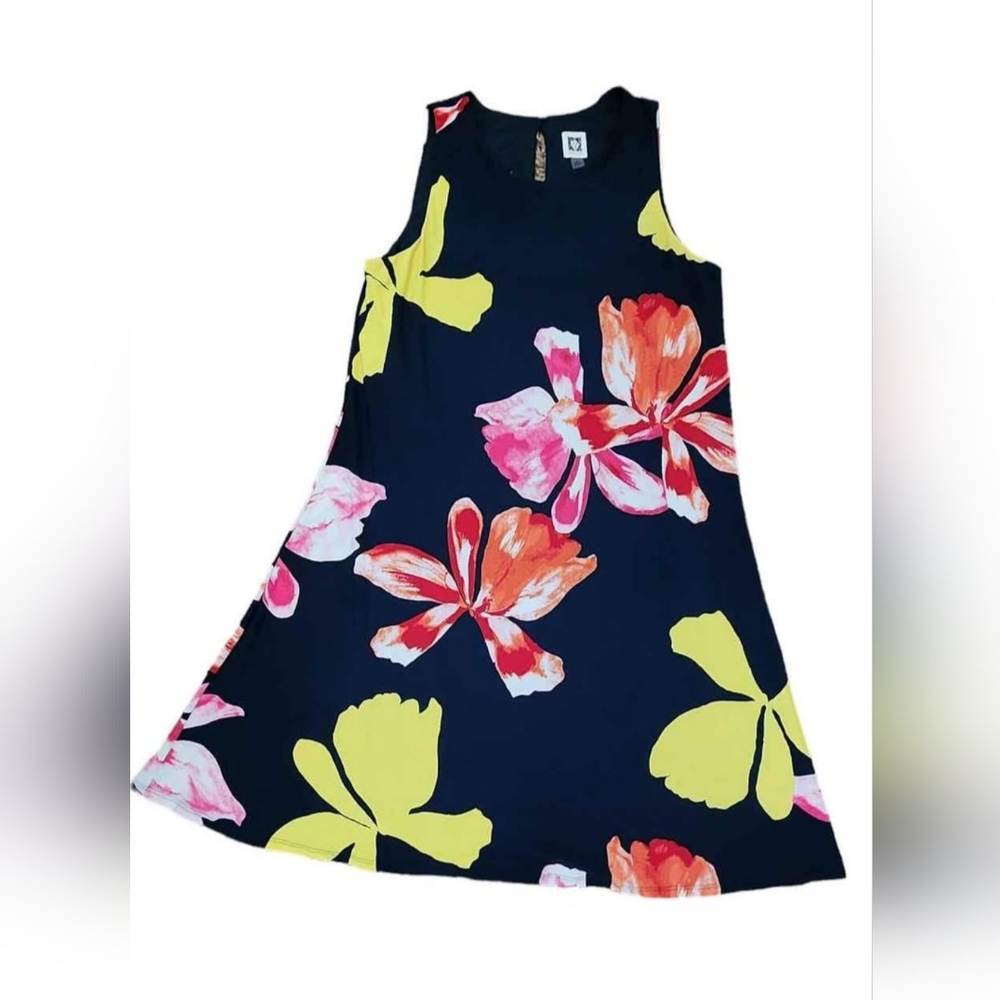 ANNE KLIEN FLORAL SWING DRESS--SIZE 10